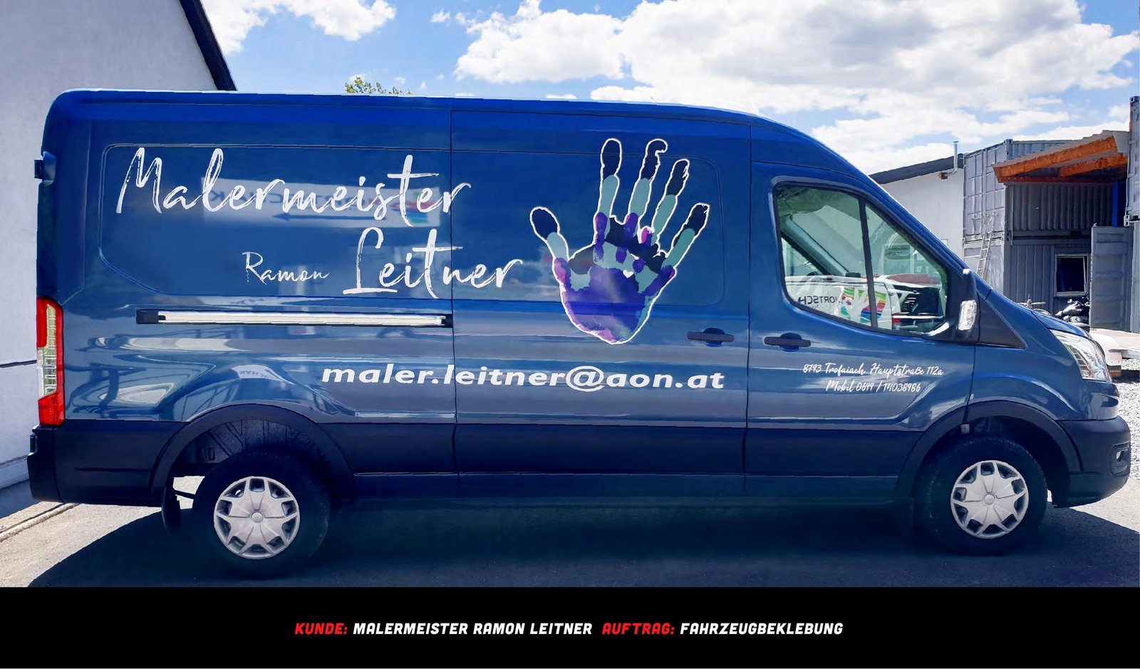 Malermeister Ramon Leitner – Fahrzeugbeklebung Ford Transit